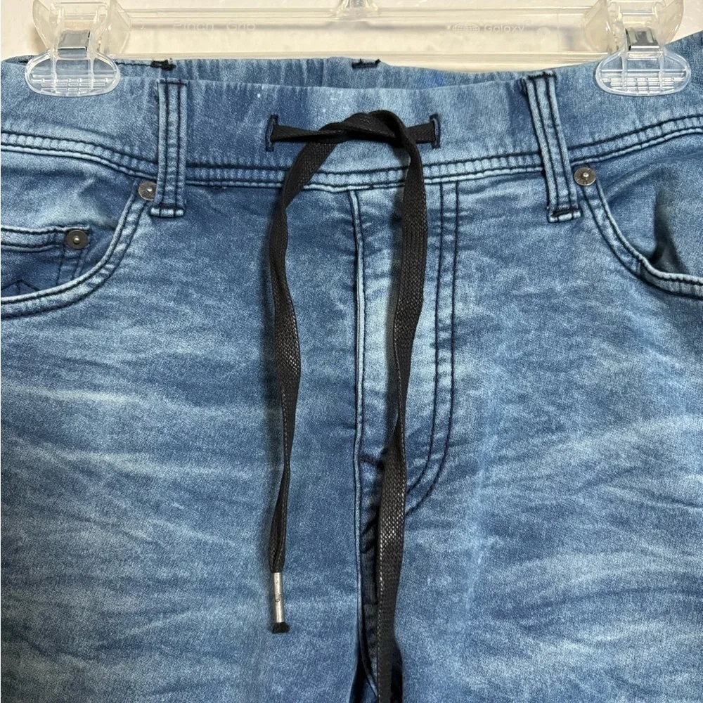 True Religion Dean Twisted Leg Light Blue Straight Sweatpants Drawstring Elastic